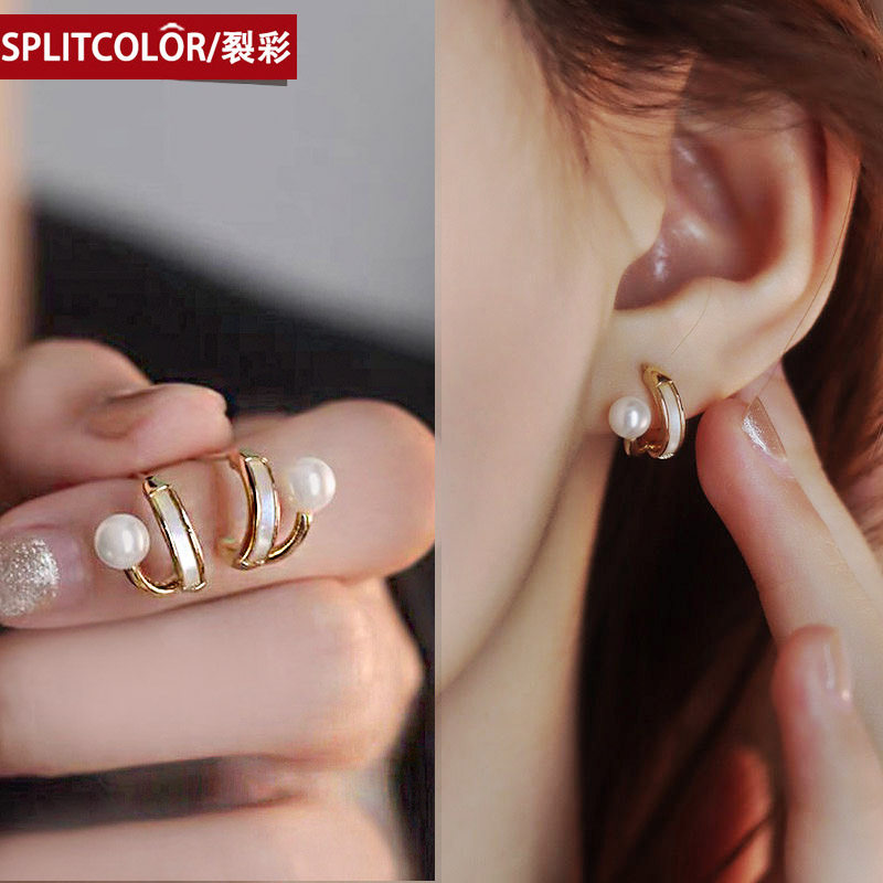 S925银针简约小巧珍珠耳钉女2021年新款气质高级感耳饰ins风耳环,饰品/流行首饰/时尚饰品新,耳环,淘宝优惠券,粉丝福利购,淘宝优惠卷