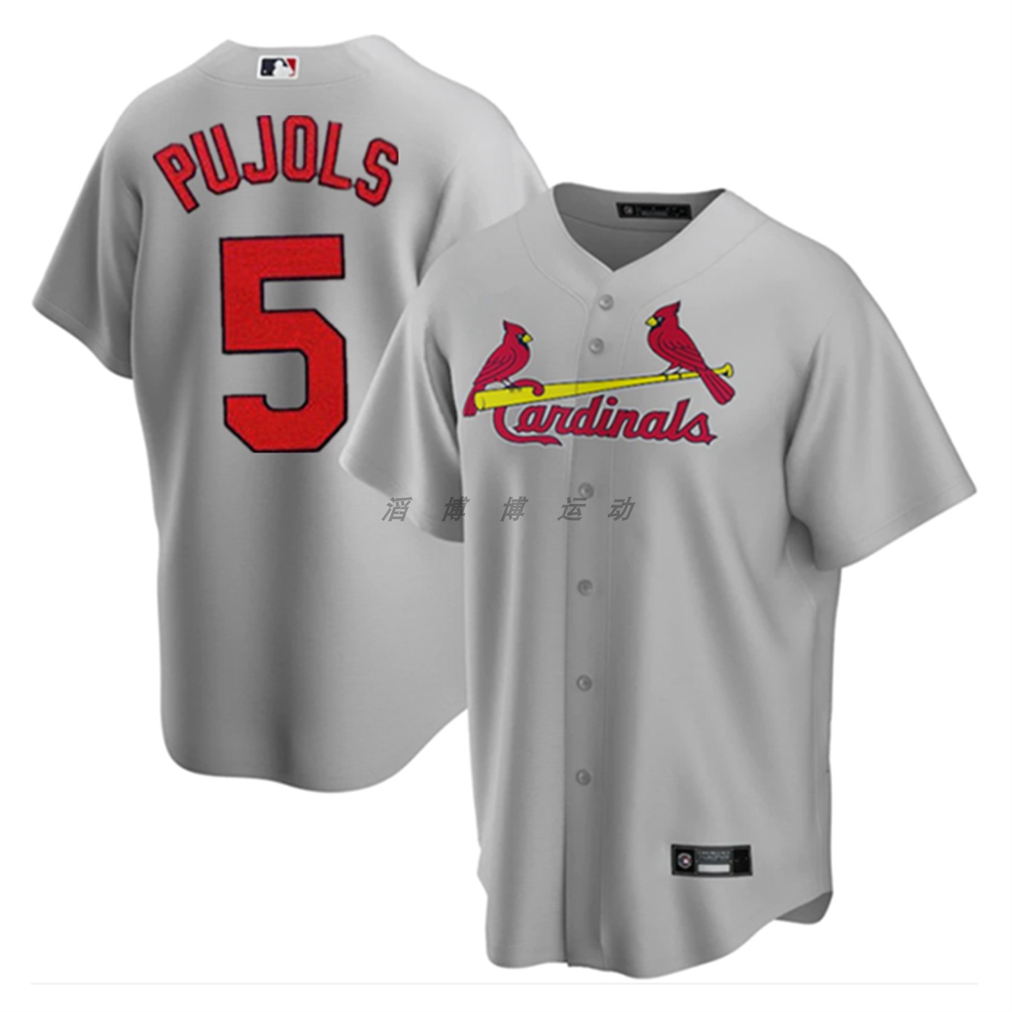 圣路易斯红雀队 St Louis Cardinals 5#PUJOLS 男子运动棒球服
