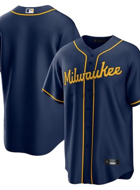 密尔沃基酿酒人队  Milwaukee Brewers 男子运动透气棒球服