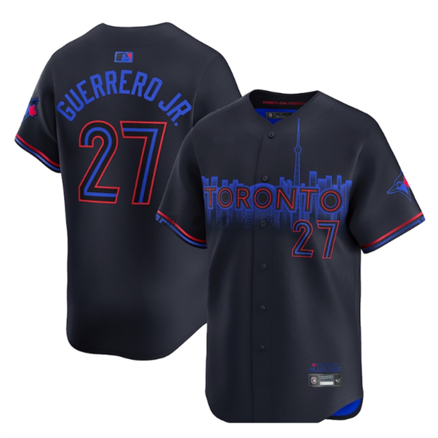 多伦多蓝鸟队 Toronto Blue Jays 27#GUERREROJR. 男子运动棒球服