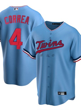 明尼苏达双城队 Minnesota Twins 4#CORREA 男子运动透气棒球服