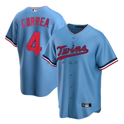 明尼苏达双城队 Minnesota Twins 4#CORREA 男子运动透气棒球服