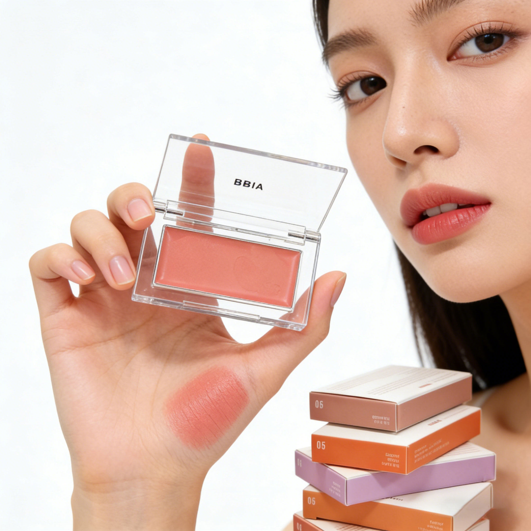 韩国bbia单色腮红修容01牛奶粉色02腮紫05火龙果08鼻影无花果色
