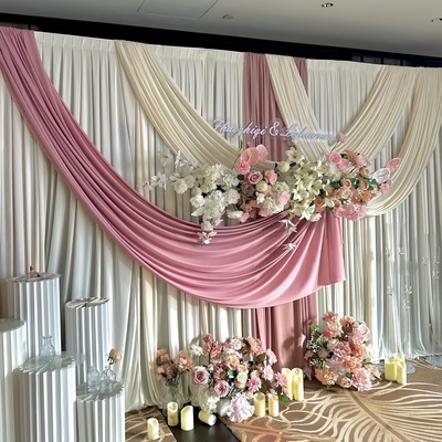 婚庆牛奶丝订婚求婚背景装饰纱幔
