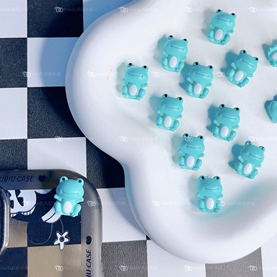 盲盒配件Dimmo 小青蛙可爱公仔DIY滴胶奶油胶手机壳配件公仔