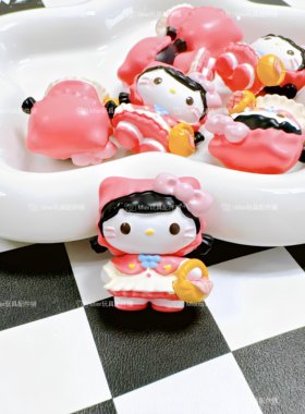 PU设计款Hello Kitty小红帽公仔DIY串珠奶油胶手机壳摆件笔刀