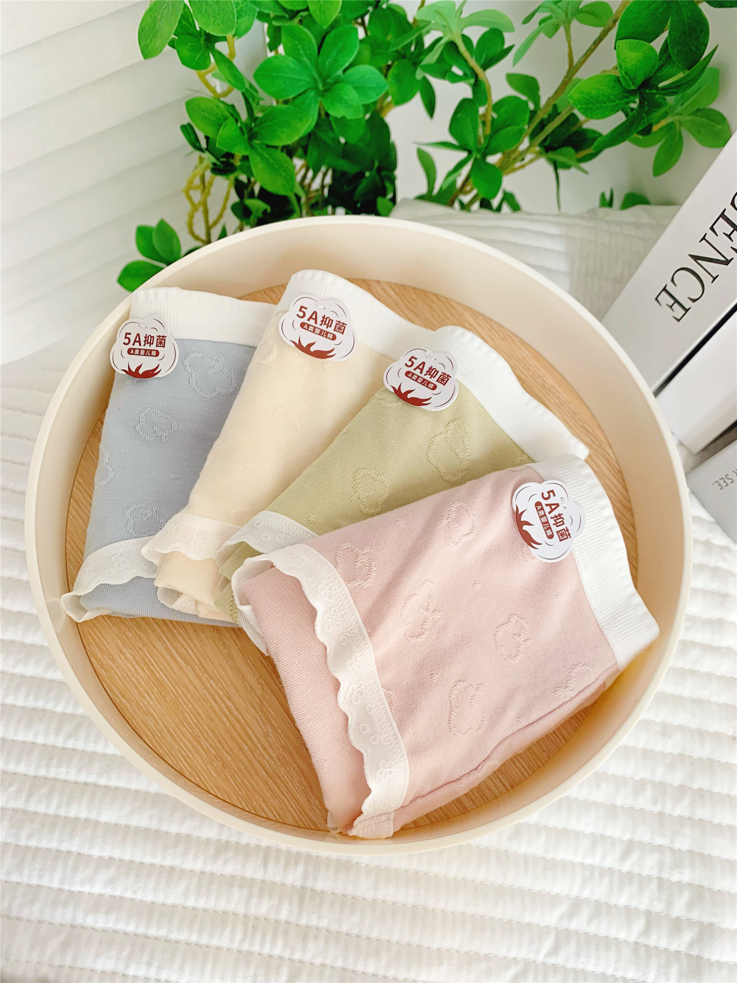 5件9折~5a类婴儿纯棉100%全棉裆抗菌亲肤舒适无痕中腰内裤少女生