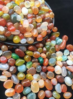 雨花石天然彩色石子鱼缸造景七彩玛瑙鹅卵石多肉铺面五彩天然石