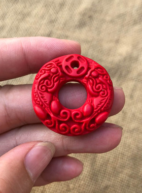 帝王红双貔貅台湾原色吊坠送证书