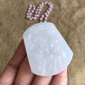 三羊开泰玉佩本命年吊坠送证书