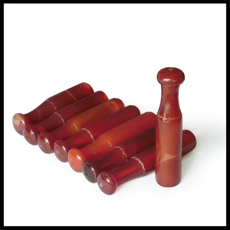 天然红玉髓烟嘴烟斗烟袋锅配件红玛瑙老人玉石烟袋嘴送证书