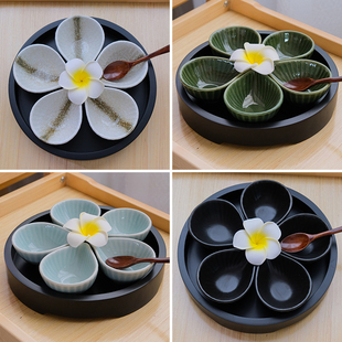 美容精油碗产品调配陶瓷调膜碗精油碟盘美容院spa工具套装水滴碗