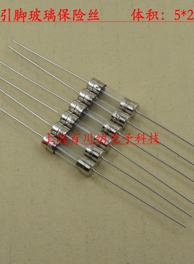 快熔玻璃保险丝 F1AL250V 双帽 铜脚 保险管 1A 带引脚 5X20mm