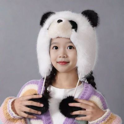 2024新款仿狐狸毛帽子围巾一体