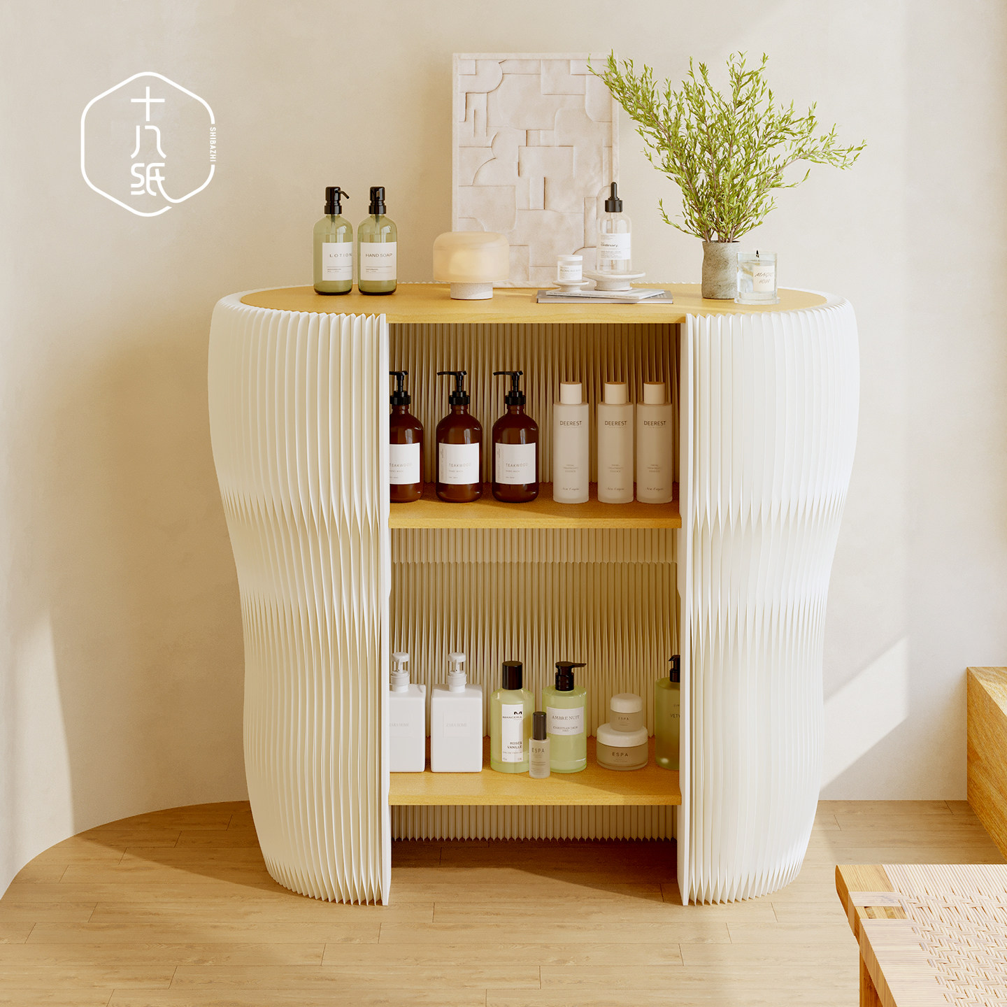 十八纸格栅展架商品展示台橱窗展示架陈列货架收纳展柜落地装饰台