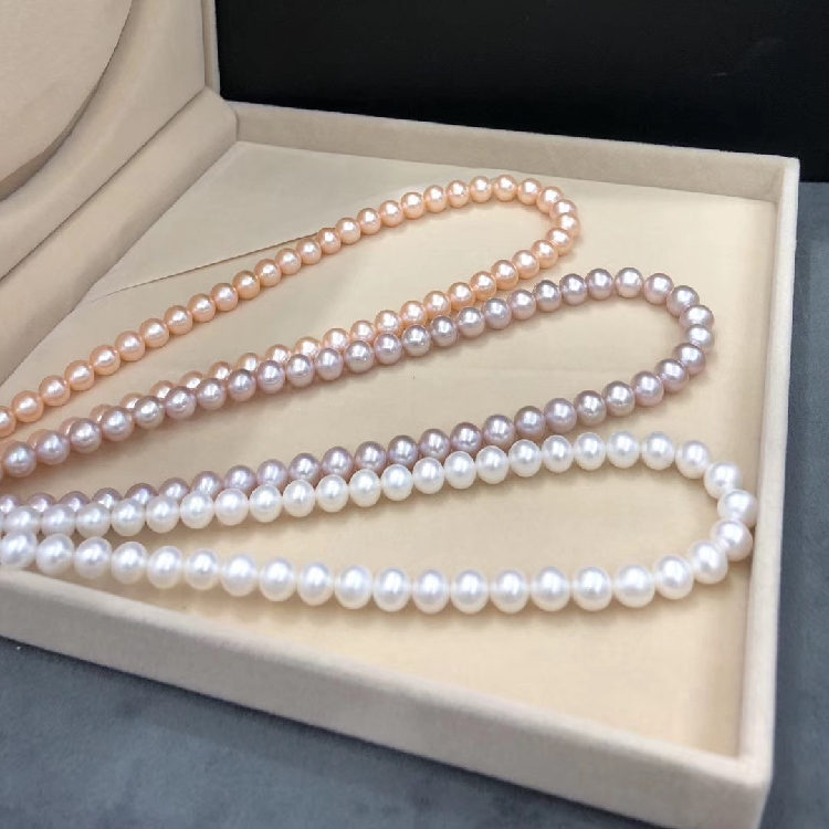 诸暨山下湖正品天然淡水珍珠项链强光无瑕近圆形珍珠项链
