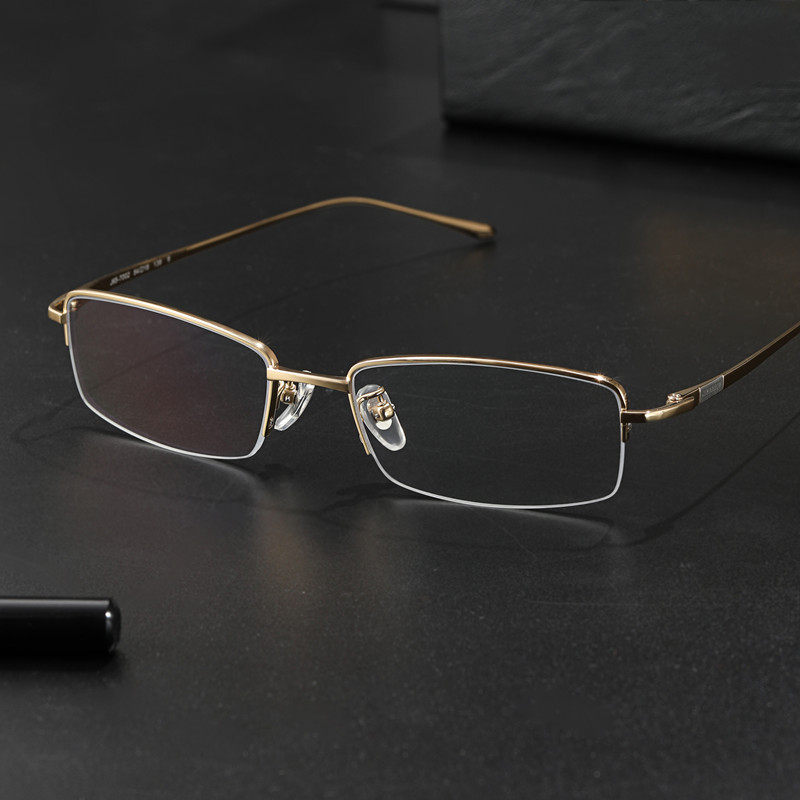 网上专业配近视眼镜框男款纯钛超轻可配度数方框平光镜半框眼睛架