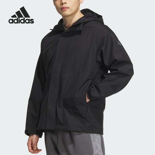 Adidas/阿迪达斯新款男士梭织连帽休闲宽松外套JM9154