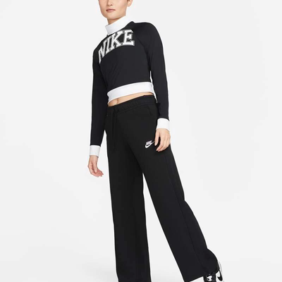 耐克Nike Club Fleece女子中腰阔腿薄绒运动裤FB2728