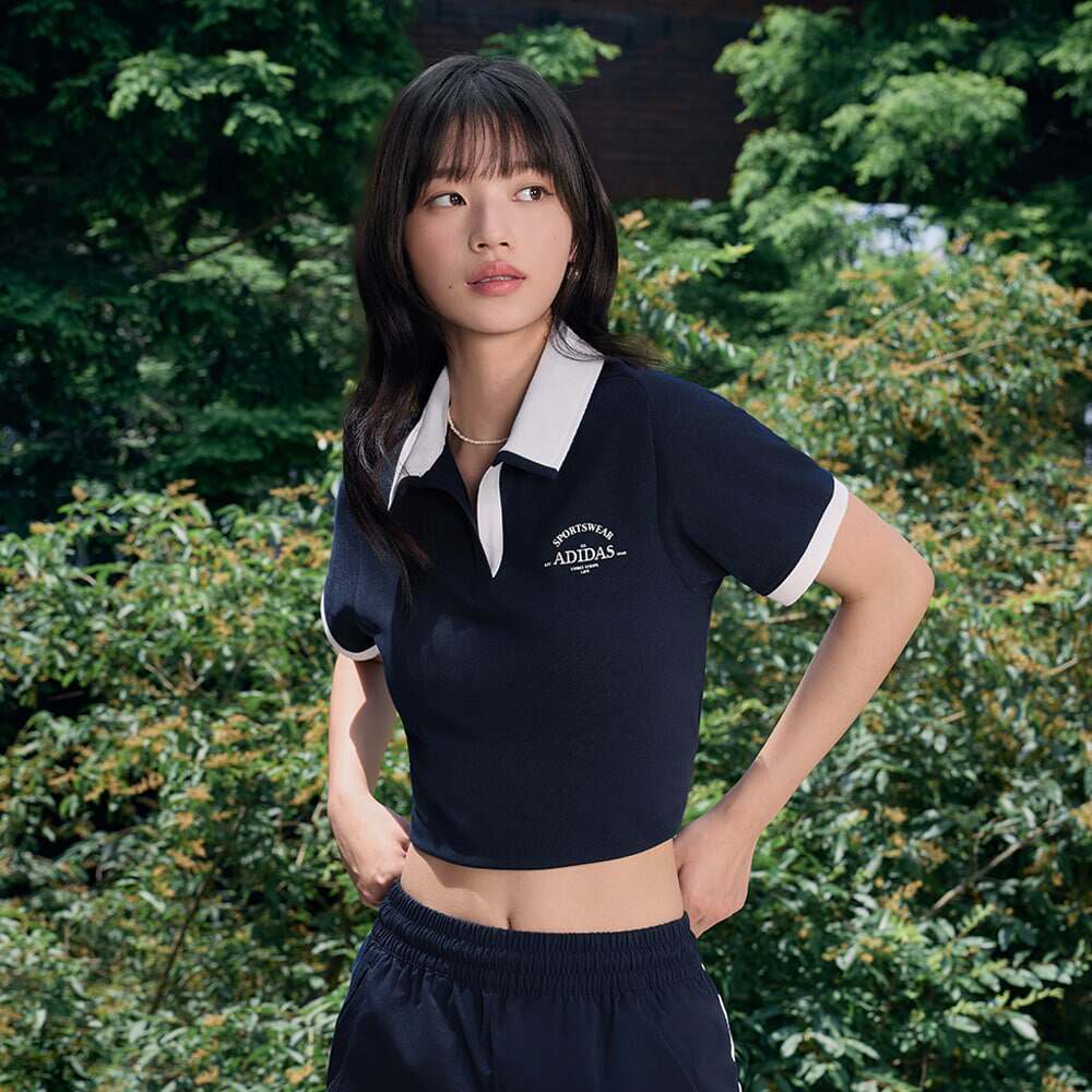 阿迪达斯运动休闲女子短款运动休闲短袖翻领POLO衫JC8684|JC8685