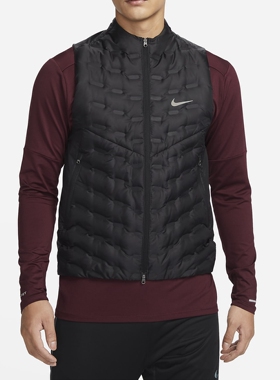 耐克男子羽绒拼接拒水跑步马甲FB7543
