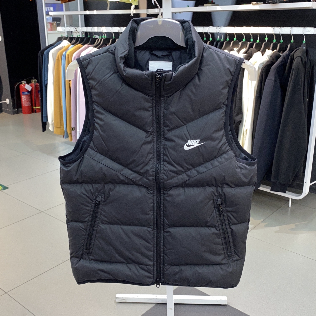 NIKE耐克男子立领冬季保暖短款休闲运动羽绒马甲背心FB8184