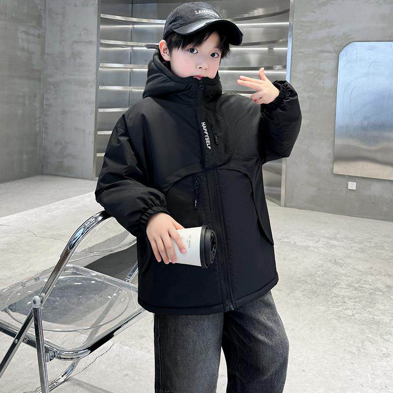 男童新款派克服中大童时尚保暖棉衣防污防水外套加绒加厚校服神器