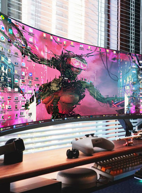 34英寸曲面165HZ带鱼屏4K台式电脑144电竞38显示器电竞网吧屏幕32