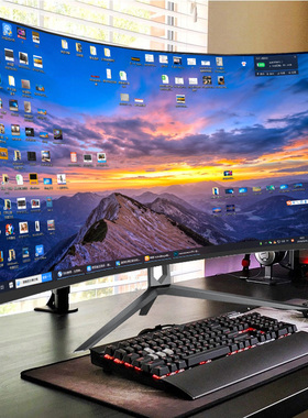 32英寸曲面液晶144HZ显示器2K电脑27网吧游戏165HZ高清34带鱼屏幕