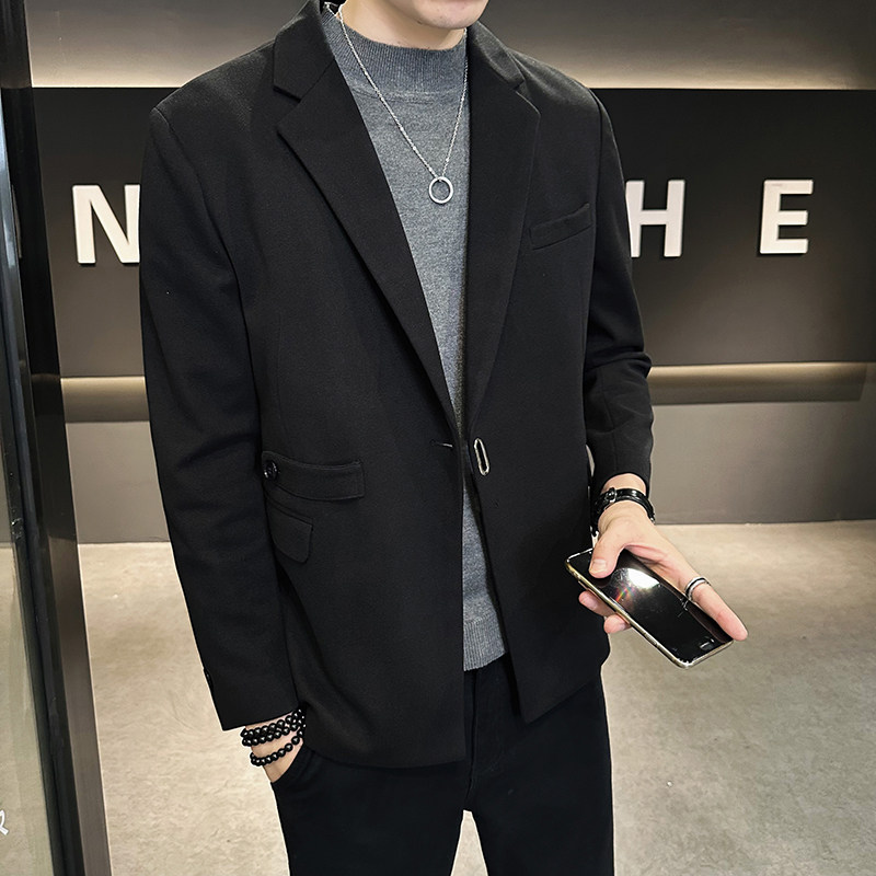 店主风秋冬休闲西服外套男高端设计感厚款毛呢西装X6801-P125,男装西服,星座301D-6