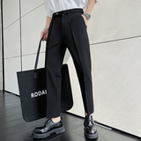 轻熟风春夏款九分休闲裤男修身小脚西裤A30-P60，男装西裤，星座301D-6