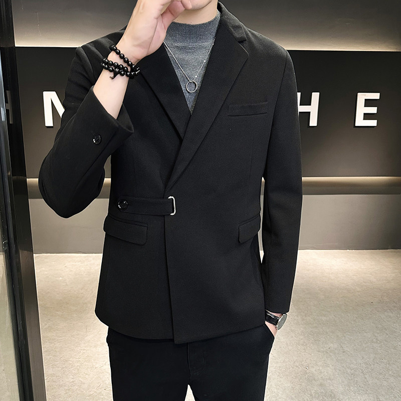 店主风秋冬休闲西服外套男高端设计感厚款毛呢西装X6801-P125,男装西服,星座301D-6