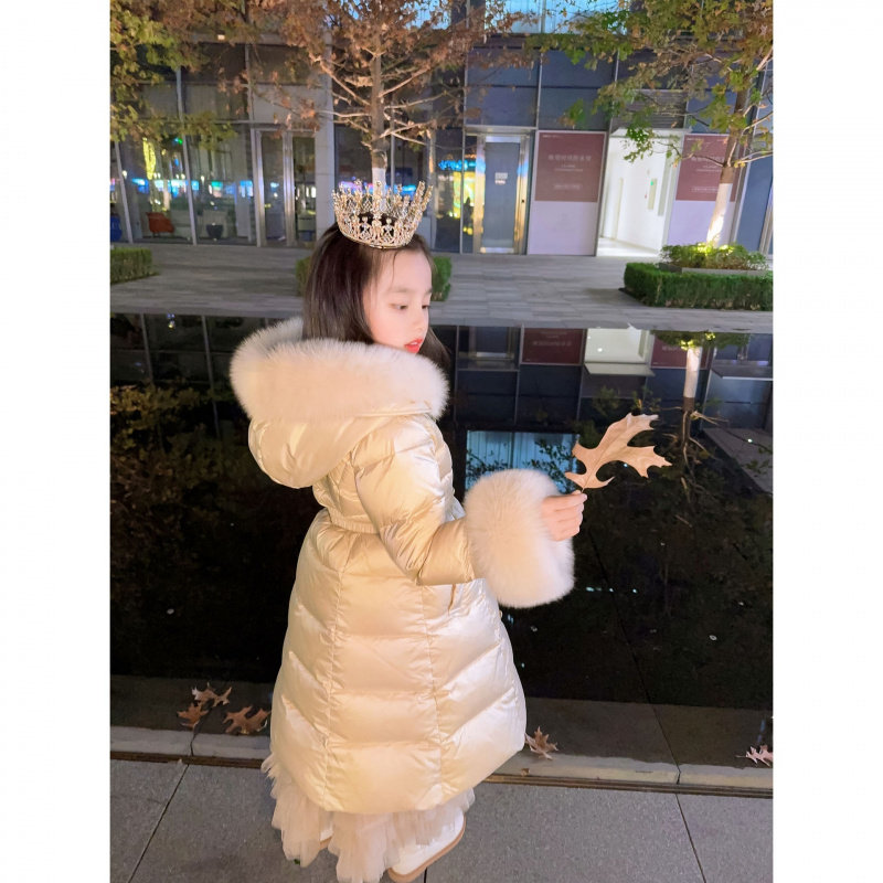 大牌折扣女童长款过膝羽绒棉服2026新款冬装加厚保暖棉袄小女孩气