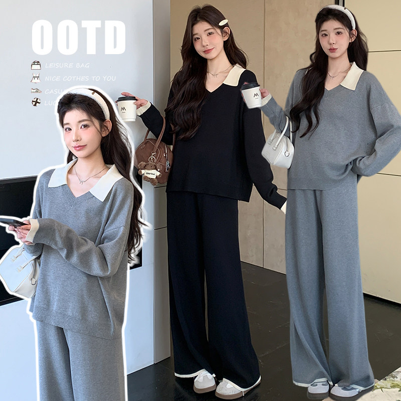 大码孕妇春装新款上衣套装洋气简约宽松阔腿裤针织两件套女200斤,孕妇装/孕产妇用品/营养,套装,淘宝优惠券,粉丝福利购,淘宝优惠卷
