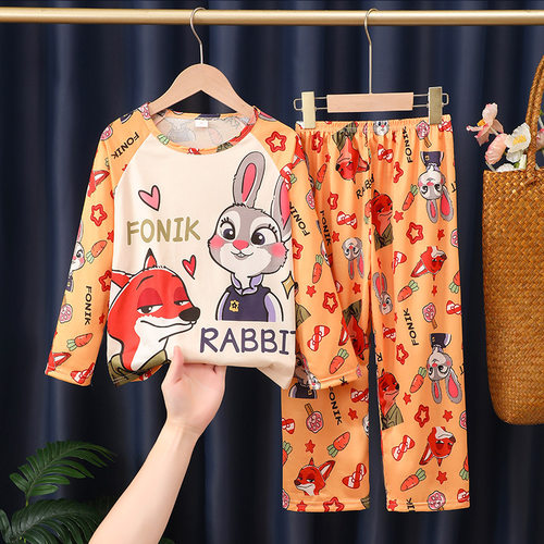 Zootopia女童男童睡衣春秋夏2026新款秋衣秋裤朱迪尼克儿童家居服
