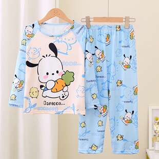 网红爆款帕恰狗女童睡衣春秋女孩子男童三丽鸥家居服套装Pochacco