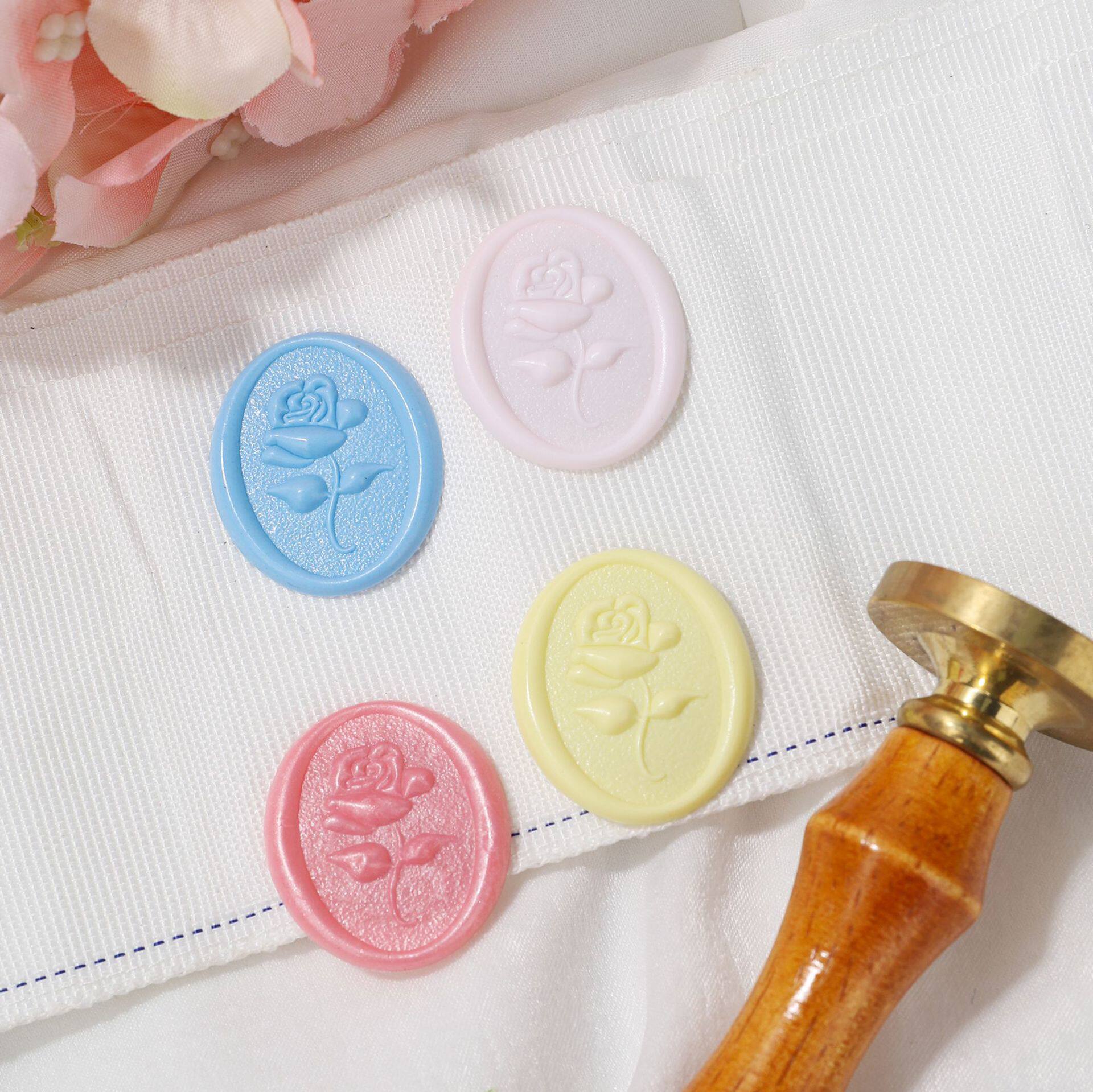 马卡龙色新品裸色椭圆火漆印章