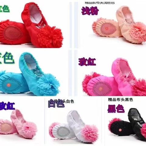 舞鞋帆布练功鞋带花舞蹈鞋帆布