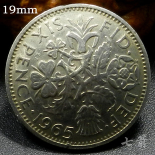 手工制作复古养牛硬币扣真币扣财布扣美分扣 幸运六便士 19mm