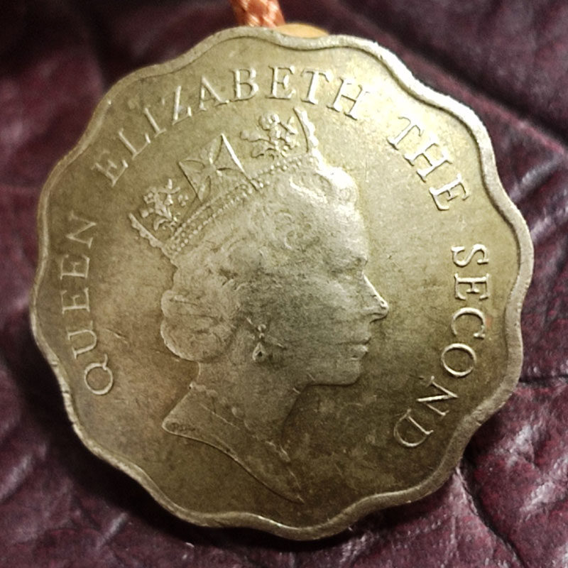 香港2毫青中年女王复古硬币扣真币扣财布扣美分扣 19mm 黄铜材质