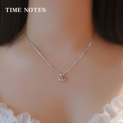 小鱼925925银女可调节简约锁骨链