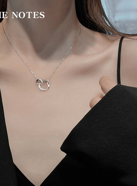 999纯银女双圈锁骨链送礼物