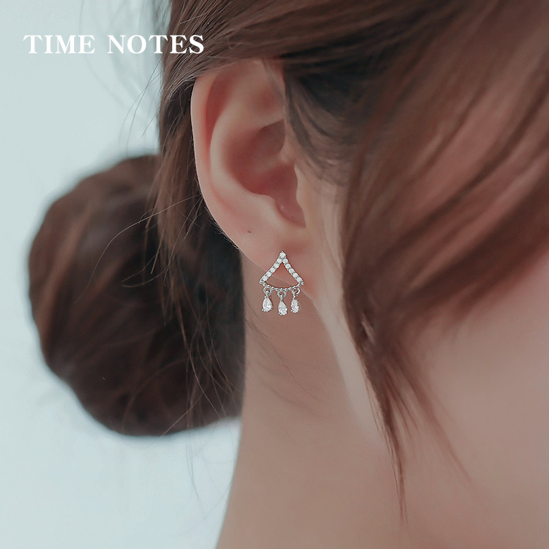 银饰品小巧学生流苏耳环