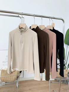 2532 保暖上衣拉链款 欧蜜涵510立领套头衫 加绒加厚打底衫