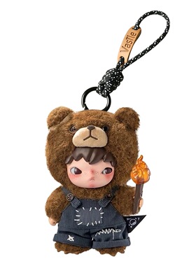 小野熊为喜乐而战搪胶的专属挂绳拉布布玩偶挂件钥匙扣奶嘴挂绳