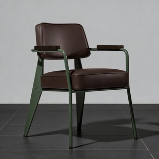 北欧软垫餐厅椅家用靠背椅网红铁艺美式书桌咖啡厅店扶手饭桌椅子