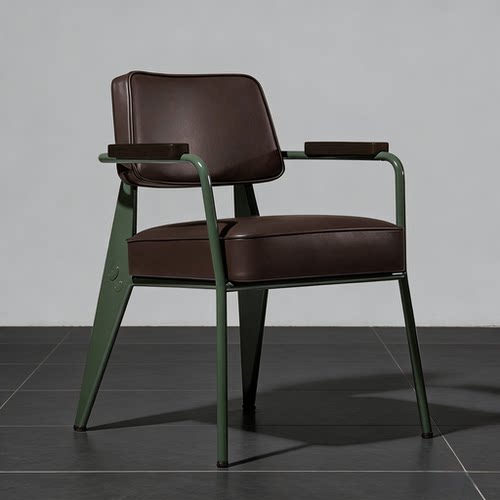 北欧软垫餐厅椅家用靠背椅网红铁艺美式书桌咖啡厅店扶手饭桌椅子