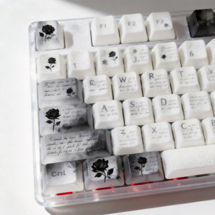吉吉熊家BLACKROSE黑玫瑰键帽优先发售原厂高度小全套百搭黑白