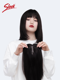 sleek假发片女真发法式 刘海中长发片头顶补发遮白发轻薄隐形发块