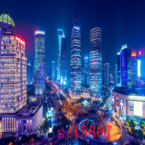 新款直播间城市夜景3d高清背景布